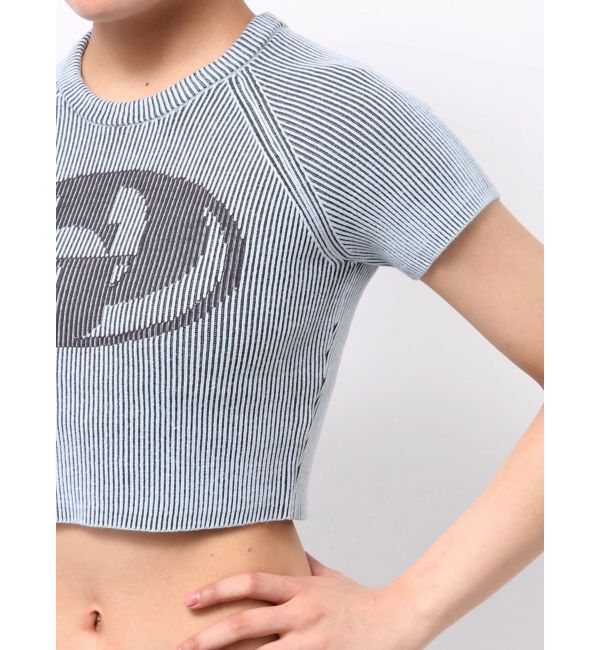 GYDA「GD two color schemeハーフスリーブニットトップス」|ニット・セーター|