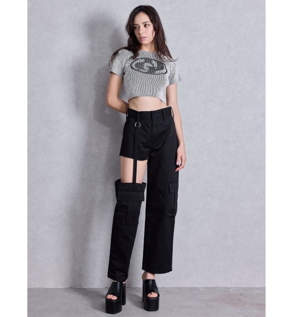 GYDA「GD two color schemeハーフスリーブニットトップス」|ニット・セーター|