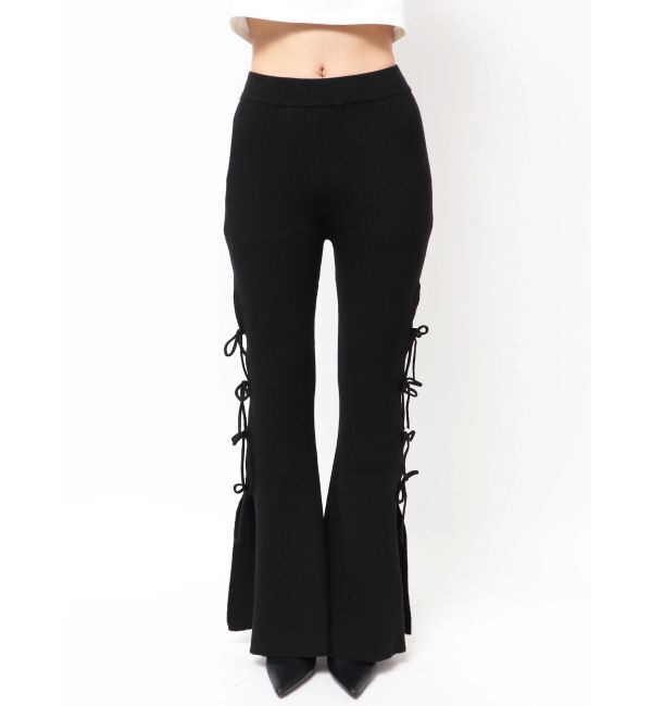 GYDA「SIDE RIBBONスリットニットフレアパンツ」|その他|