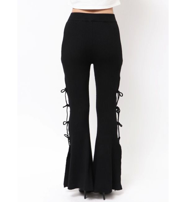 GYDA「SIDE RIBBONスリットニットフレアパンツ」|その他|