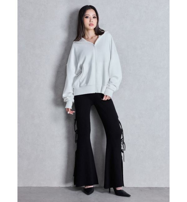 GYDA「SIDE RIBBONスリットニットフレアパンツ」|その他|