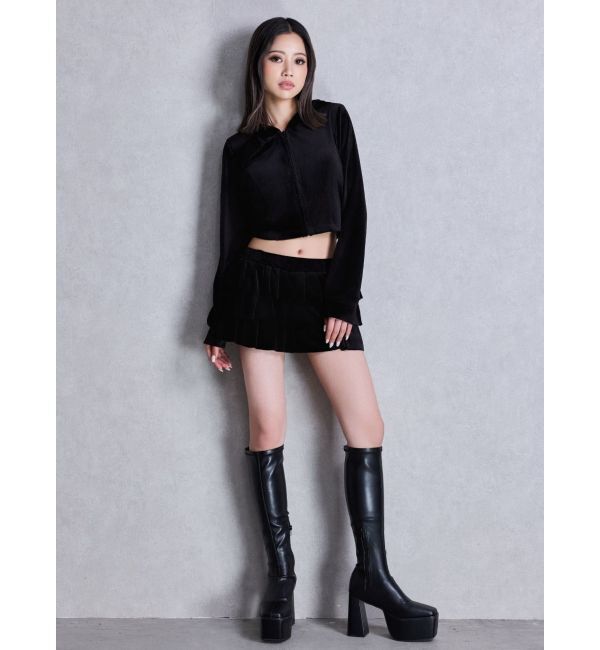 GYDA「Robertson Blvd Velour ショートパーカー」|パーカー|