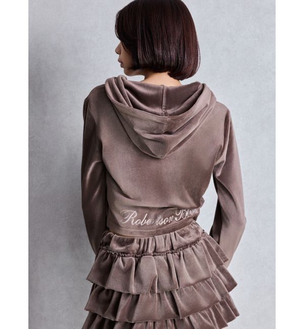 GYDA「Robertson Blvd Velour ショートパーカー」|パーカー|カーキ