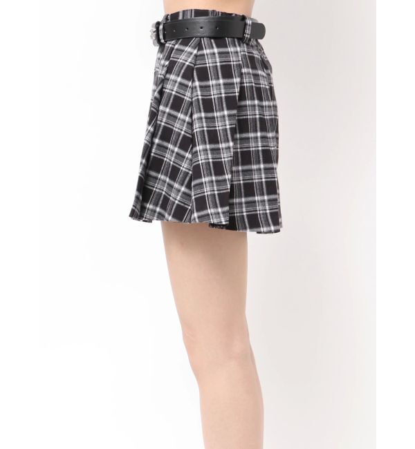 GYDA「ベルトSETチェックプリーツスカートライクショートパンツ」|スカート|