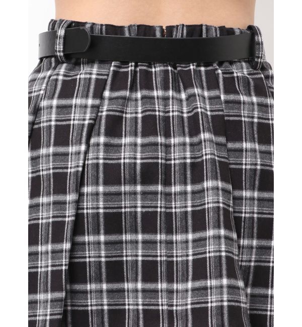 GYDA「ベルトSETチェックプリーツスカートライクショートパンツ」|スカート|