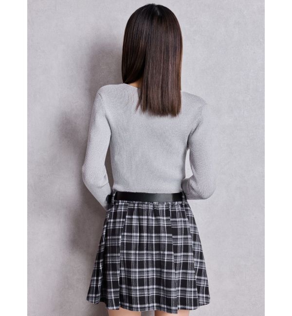GYDA「ベルトSETチェックプリーツスカートライクショートパンツ」|スカート|