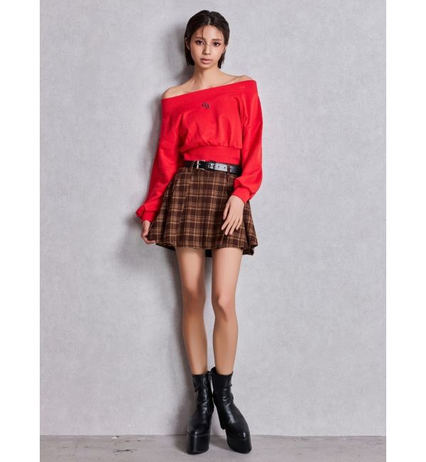 GYDA「ベルトSETチェックプリーツスカートライクショートパンツ」|スカート|