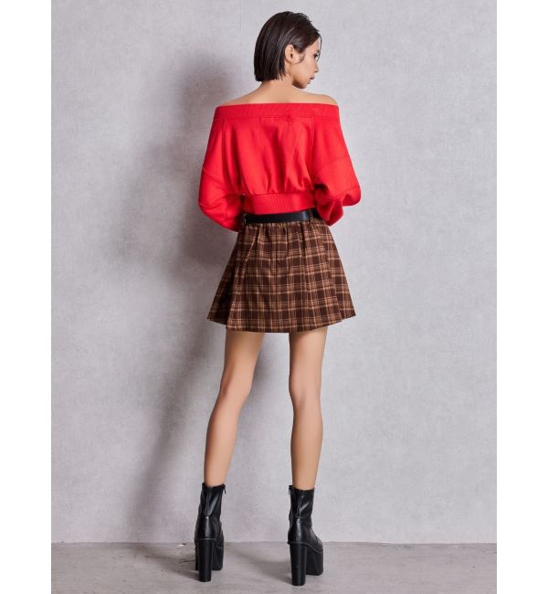 GYDA「ベルトSETチェックプリーツスカートライクショートパンツ」|スカート|