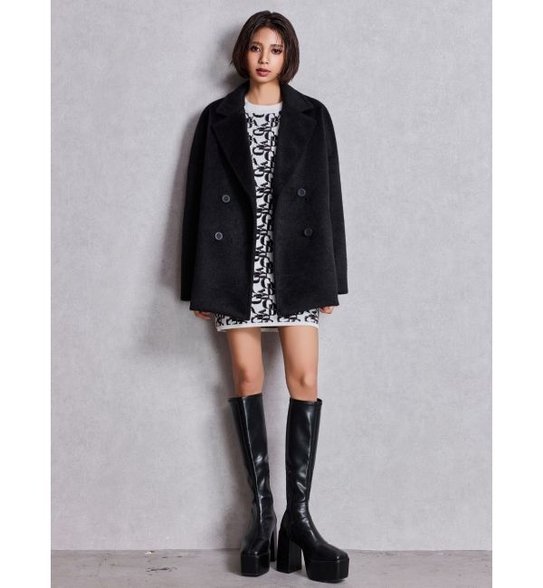 GYDA「ラメmaterialチェスターコート」|チェスターコート|