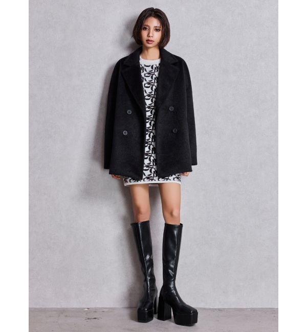 GYDA「ラメmaterialチェスターコート」|チェスターコート|