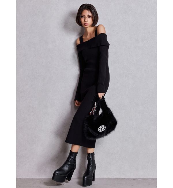 GYDA「オフショルニットLONGワンピース」|ワンピース|