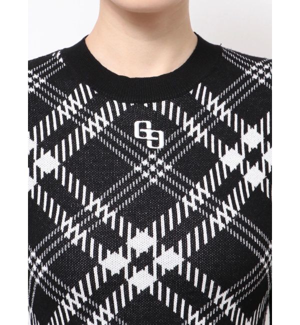 GYDA「GG embroideryラメCHECKニットワンピース」|ワンピース|