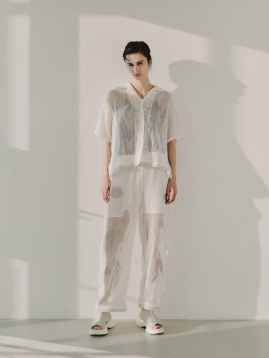 emmi atelier「【emmi&times;Leo Lionni】 メッシュパンツ」|チノ|WHT