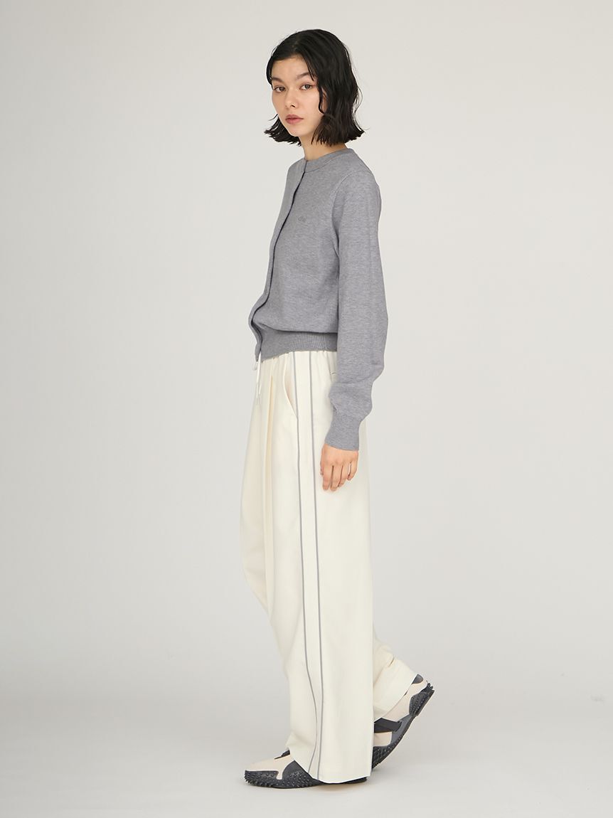 emmi atelier「ウール混emmiロゴクルーネックニットカーディガン」|カーディガン|