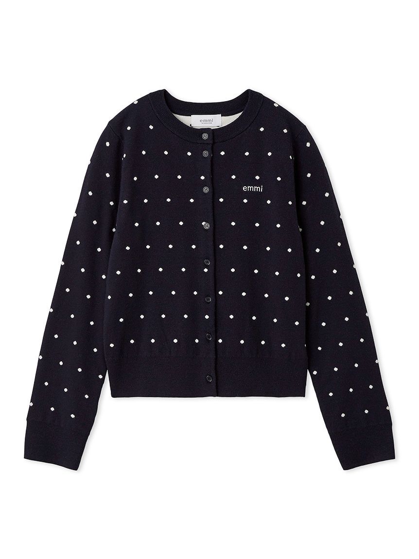 emmi atelier「ウール混emmiロゴクルーネックニットカーディガン」|カーディガン|DOT