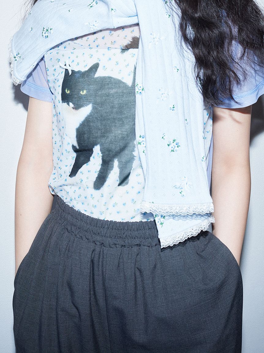 FURFUR「【上國料萌衣コラボ】Oolong花柄Tシャツ」|Tシャツ・カットソー|