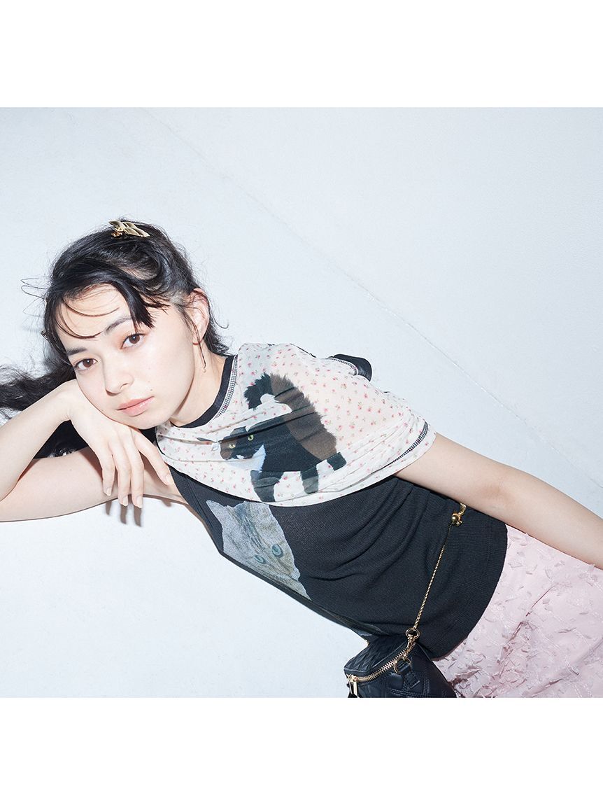 FURFUR「【上國料萌衣コラボ】Oolong花柄Tシャツ」|Tシャツ・カットソー|