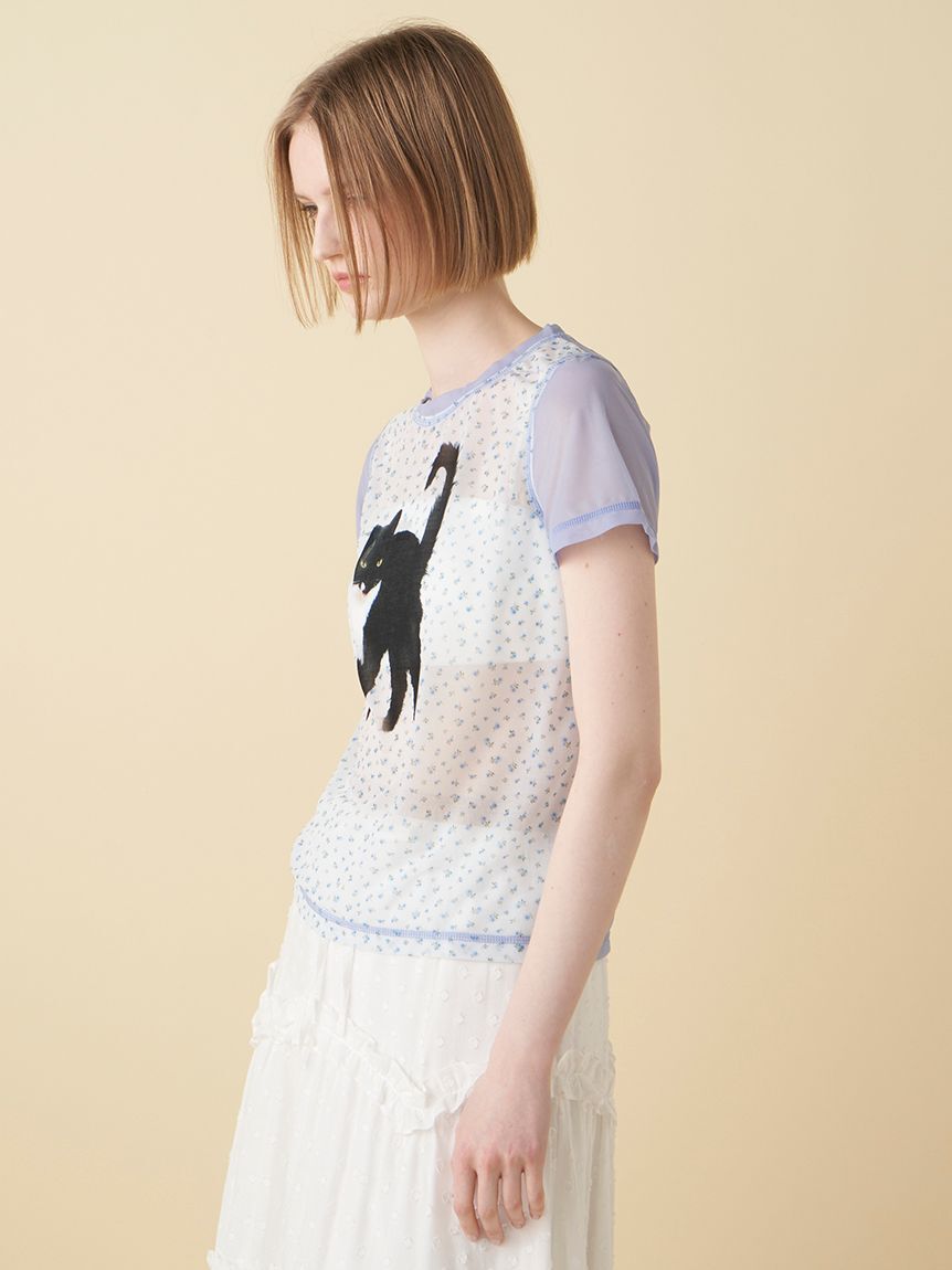 FURFUR「【上國料萌衣コラボ】Oolong花柄Tシャツ」|Tシャツ・カットソー|