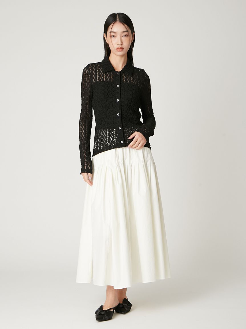 FRAY I.D「ストレッチレースアタッチドカラーシャツ」|シャツ・ブラウス|