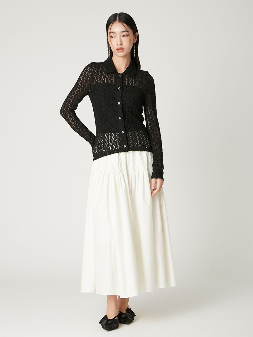 FRAY I.D「ストレッチレースアタッチドカラーシャツ」|シャツ・ブラウス|