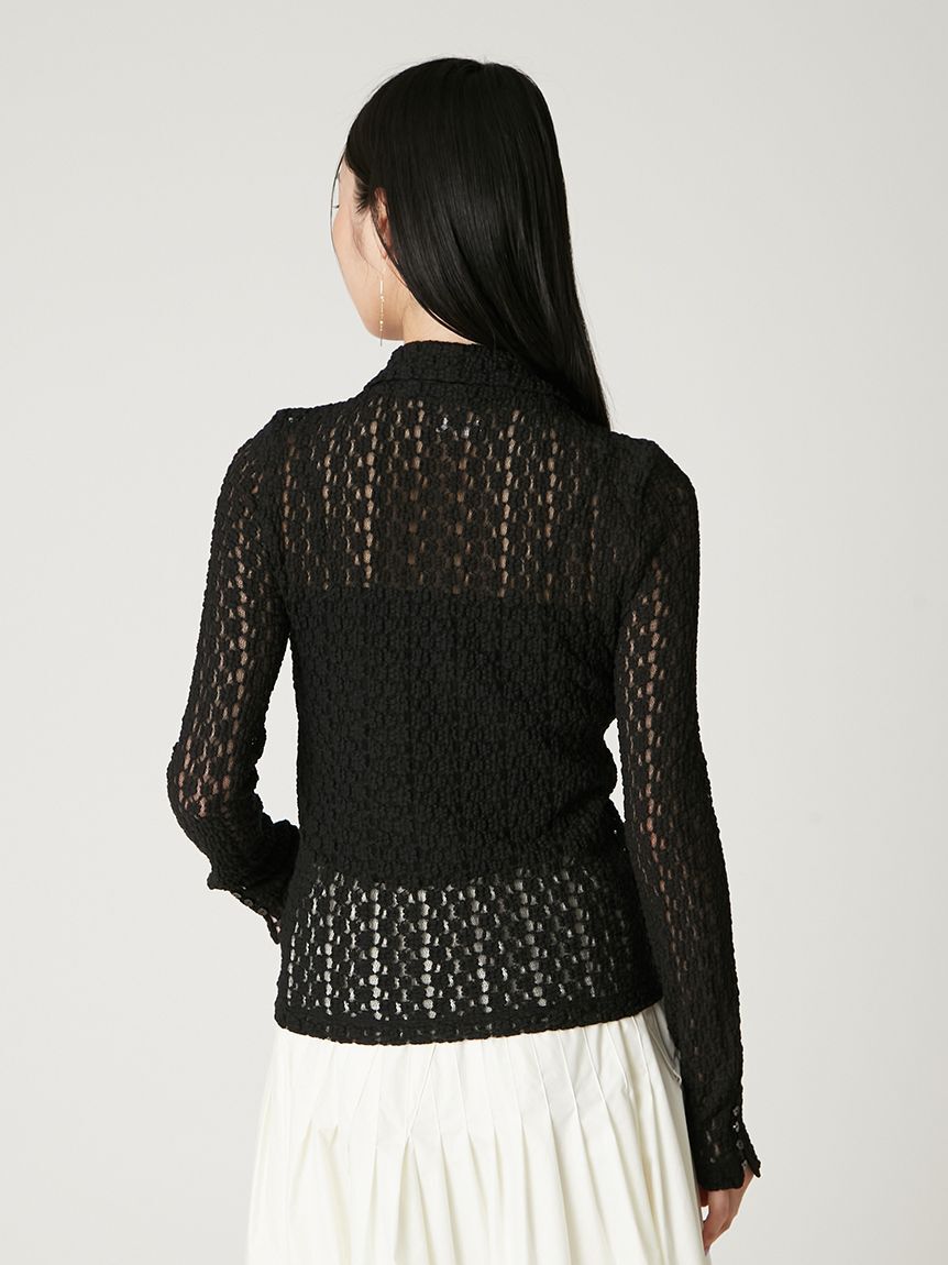 FRAY I.D「ストレッチレースアタッチドカラーシャツ」|シャツ・ブラウス|