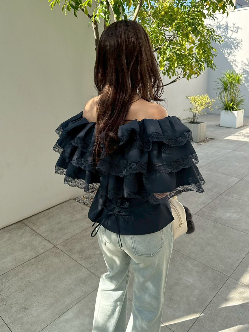 LILY BROWN「ボリュームフリルオフショル2wayブラウス」|シャツ・ブラウス|