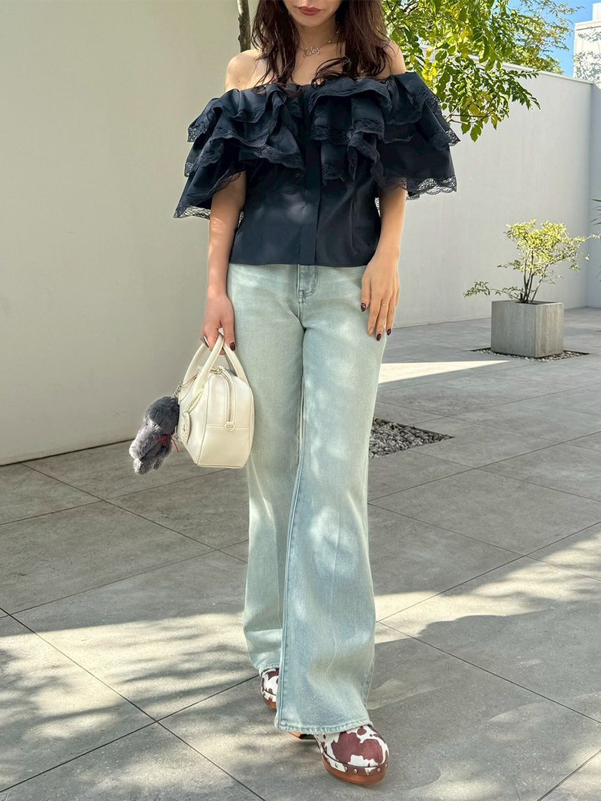 LILY BROWN「ボリュームフリルオフショル2wayブラウス」|シャツ・ブラウス|