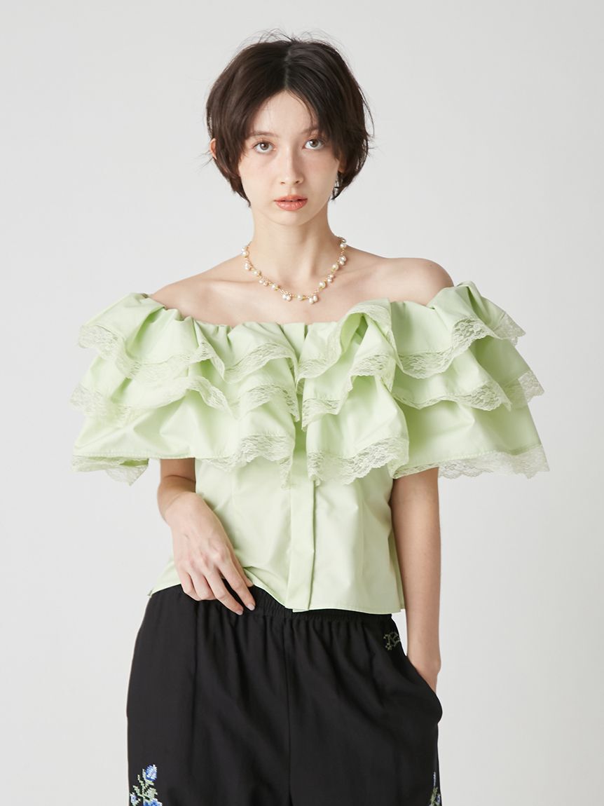 LILY BROWN「ボリュームフリルオフショル2wayブラウス」|シャツ・ブラウス|