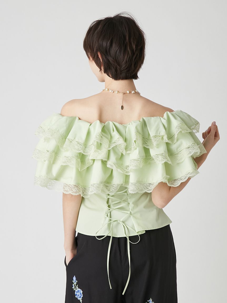 LILY BROWN「ボリュームフリルオフショル2wayブラウス」|シャツ・ブラウス|