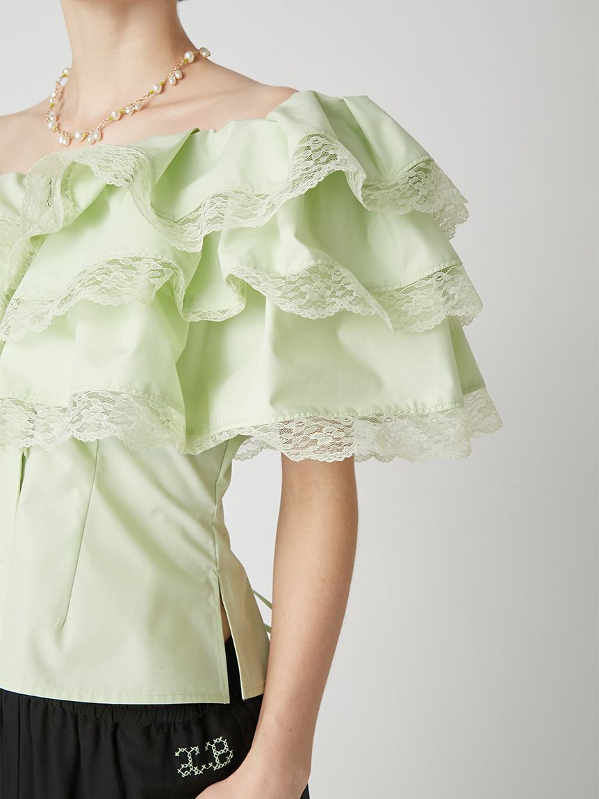 LILY BROWN「ボリュームフリルオフショル2wayブラウス」|シャツ・ブラウス|