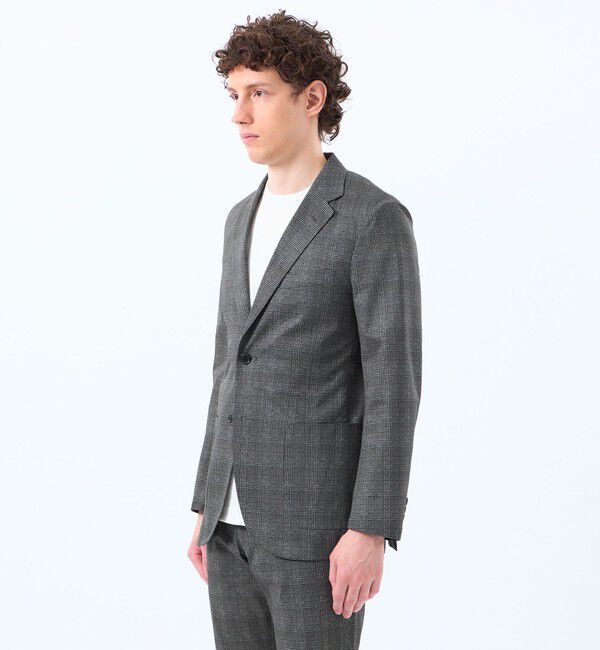 MACKINTOSH PHILOSOPHY「テーラードジャージー ジャケット ツイル/チェックプリントメッシュ」|テーラードジャケット|