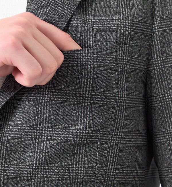 MACKINTOSH PHILOSOPHY「テーラードジャージー ジャケット ツイル/チェックプリントメッシュ」|テーラードジャケット|