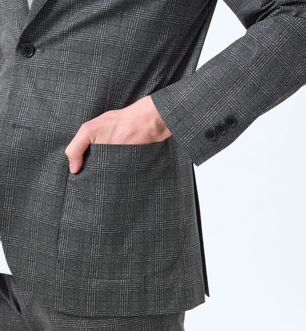 MACKINTOSH PHILOSOPHY「テーラードジャージー ジャケット ツイル/チェックプリントメッシュ」|テーラードジャケット|