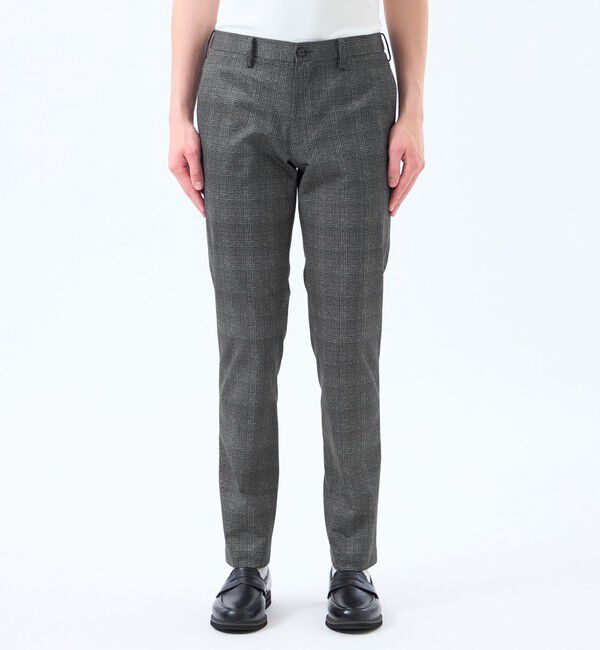 MACKINTOSH PHILOSOPHY「テーラードジャージーパンツ ツイル/チェックプリントメッシュ」|スラックス|