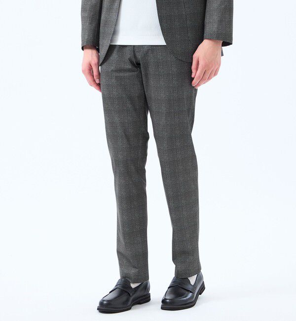 MACKINTOSH PHILOSOPHY「テーラードジャージーパンツ ツイル/チェックプリントメッシュ」|スラックス|