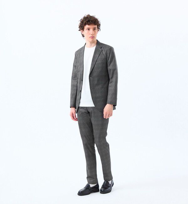MACKINTOSH PHILOSOPHY「テーラードジャージーパンツ ツイル/チェックプリントメッシュ」|スラックス|