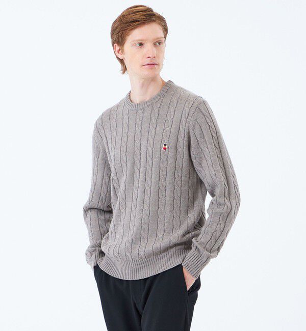 MACKINTOSH PHILOSOPHY「バッキンガムベア ケーブル クルーネックプルオーバー」|ニット・セーター|チャコールグレー