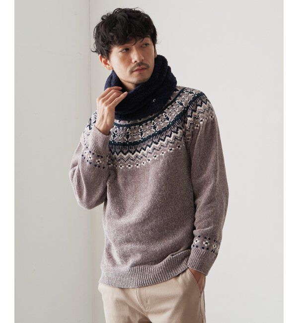 ikka「球心柄モールクルーニット」|ニット・セーター|