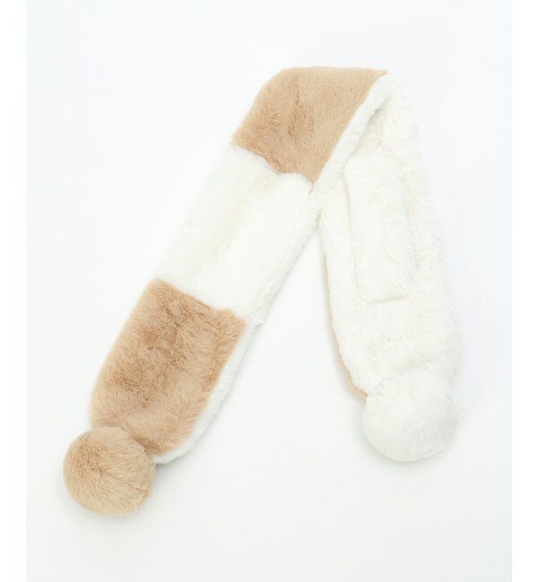 ikka kids「ボーダー切り替えフェイクファーマフラー」|その他|