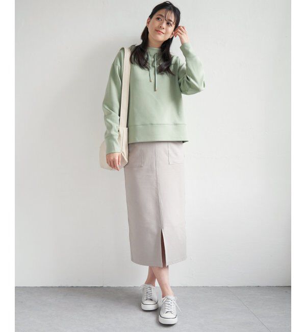 ikka「ダンボールニットスピンドルプルオーバー」|パーカー|