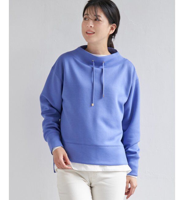 ikka「ダンボールニットスピンドルプルオーバー」|パーカー|ブルー