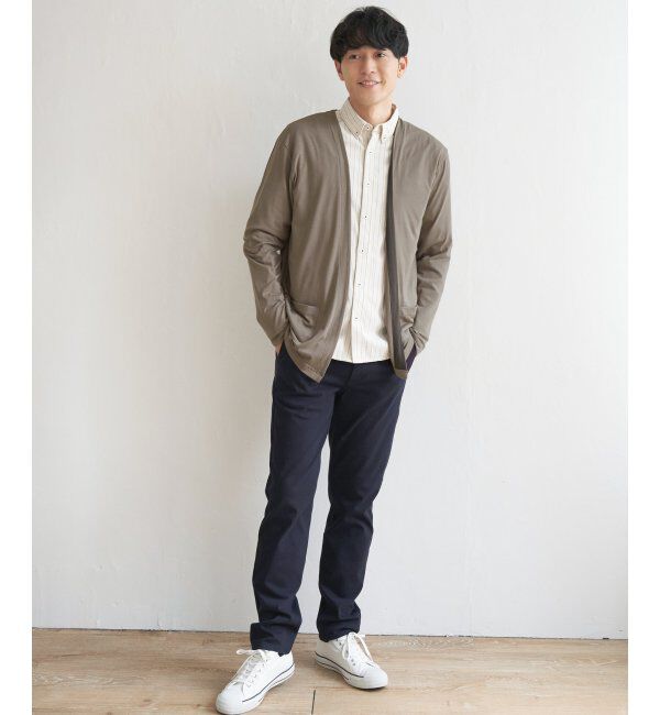 ikka「バイカラーボタンレスカーディガン」|カーディガン|