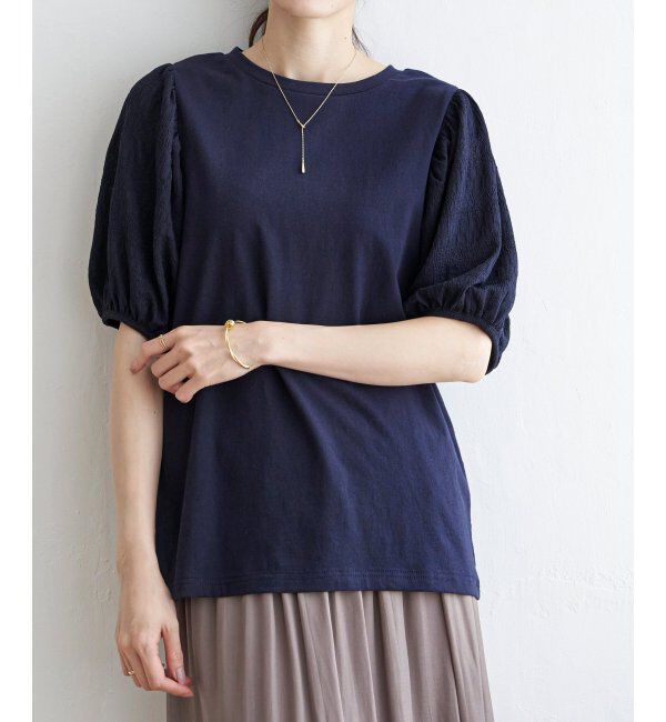 ikka「袖フクレ切替半袖プルオーバー」|その他|