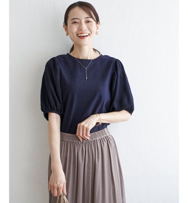 ikka「袖フクレ切替半袖プルオーバー」|その他|