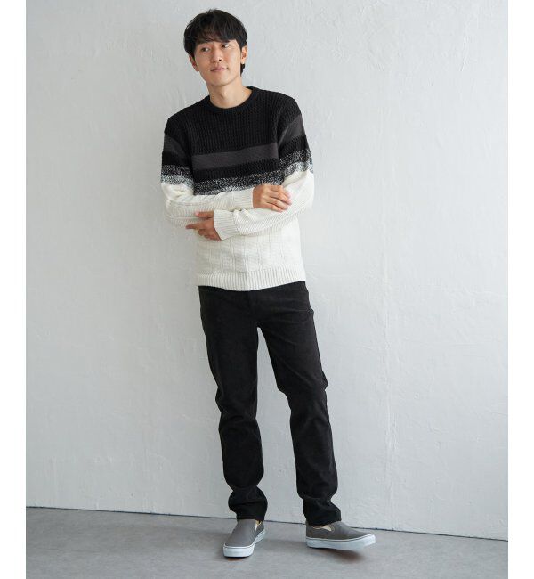 ikka「バイカラーグラデーションニット」|プルオーバー|