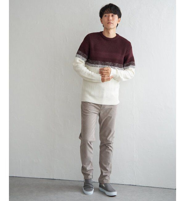 ikka「バイカラーグラデーションニット」|プルオーバー|