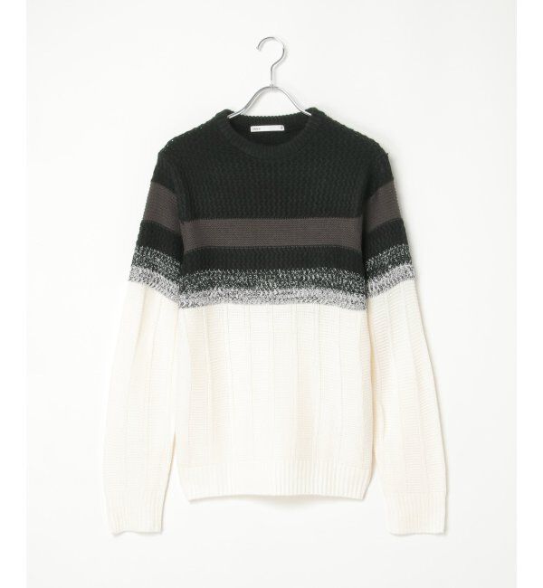 ikka「バイカラーグラデーションニット」|プルオーバー|
