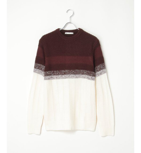 ikka「バイカラーグラデーションニット」|プルオーバー|