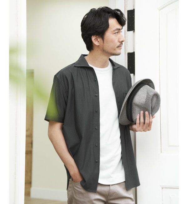 IKKA LOUNGE「【吸水速乾／イージーケア】アーバンドライ フルオープンポロシャツ」|Tシャツ・カットソー|