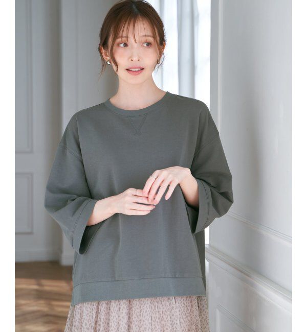 ikka「冷感ミニ裏毛スウェットT」|プルオーバー|